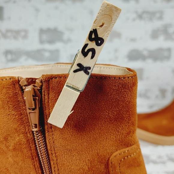 New BP Keyla Platform Brown Faux Suede Chunky Bootie X58 - Picture 13 of 13